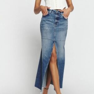 Reformation Blue Maxi Skirt